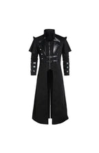 Men's Gothic Victorian Halloween Jacket | Polyester with Lining, Faux Leather Trim and 2 Inner Pockets | Black or Gray, S to 5XL