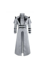 Men's Gothic Victorian Halloween Jacket | Polyester with Lining, Faux Leather Trim and 2 Inner Pockets | Black or Gray, S to 5XL