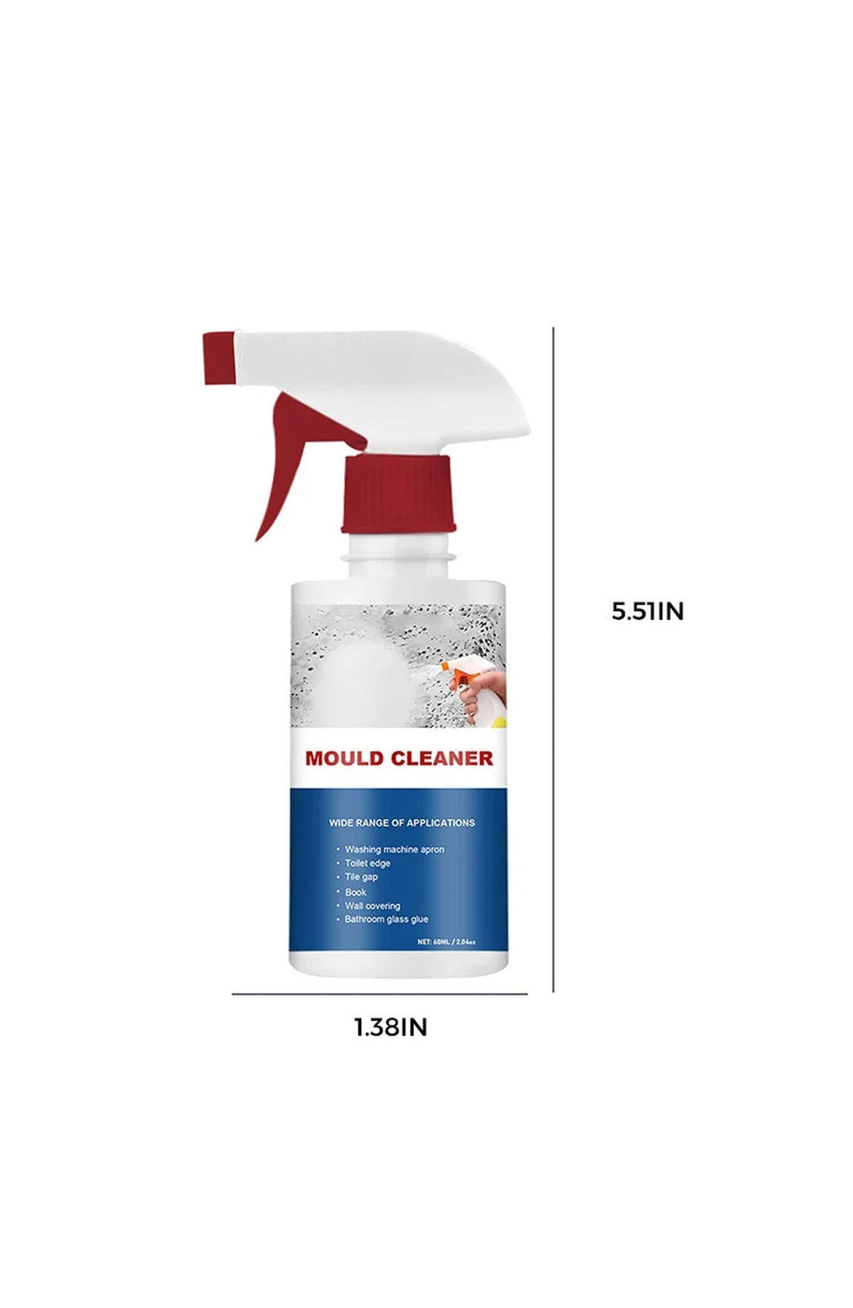 Mildew Cleaner Foam, 60 ml | Removes Mold and Mildew Stains from Tile Grout, Showers, Sealant and Walls | No Scrubbing Needed
