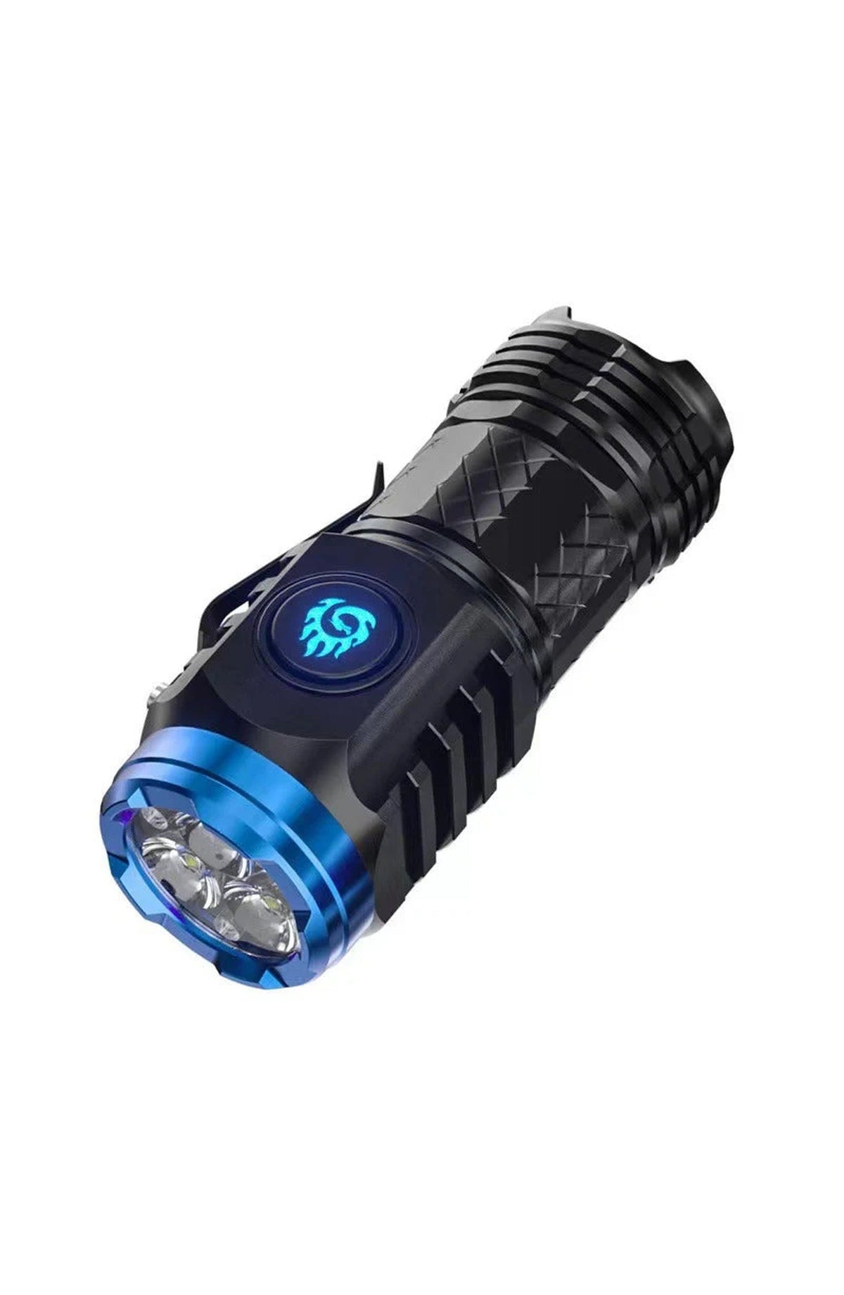 Mini LED Flashlight with 3 LED Cores and 5 Modes | Waterproof Torch with 18350 Battery and Type-C Charging | Black or Silver