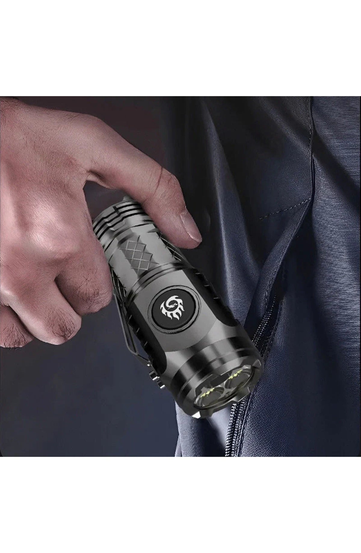 Mini LED Flashlight with 3 LED Cores and 5 Modes | Waterproof Torch with 18350 Battery and Type-C Charging | Black or Silver