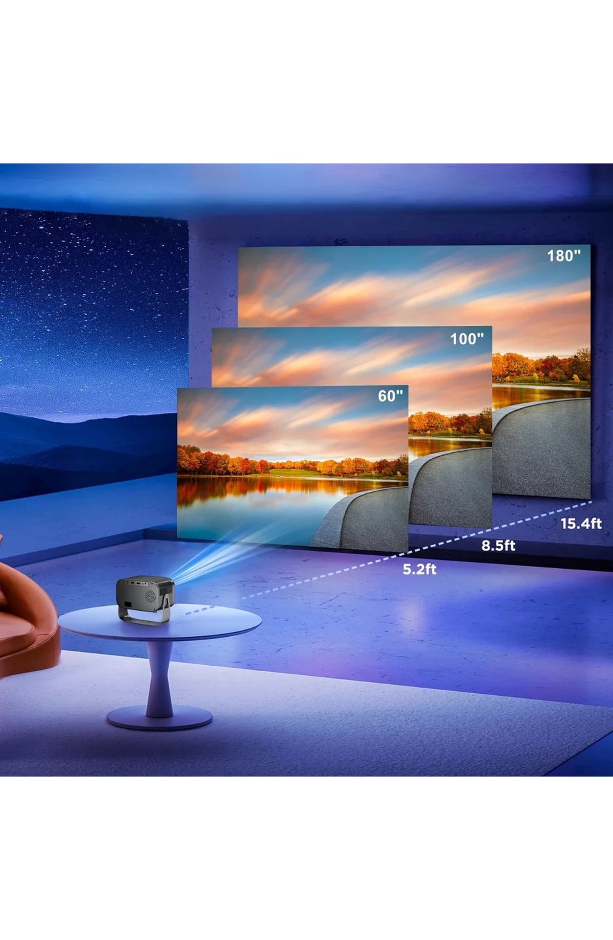 Mini Projector with WiFi and Bluetooth, 4K Input - view 5
