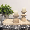 Natural Marble & Travertine Candle Holders | Small or Large