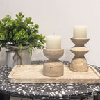 Natural Marble & Travertine Candle Holders | Small or Large