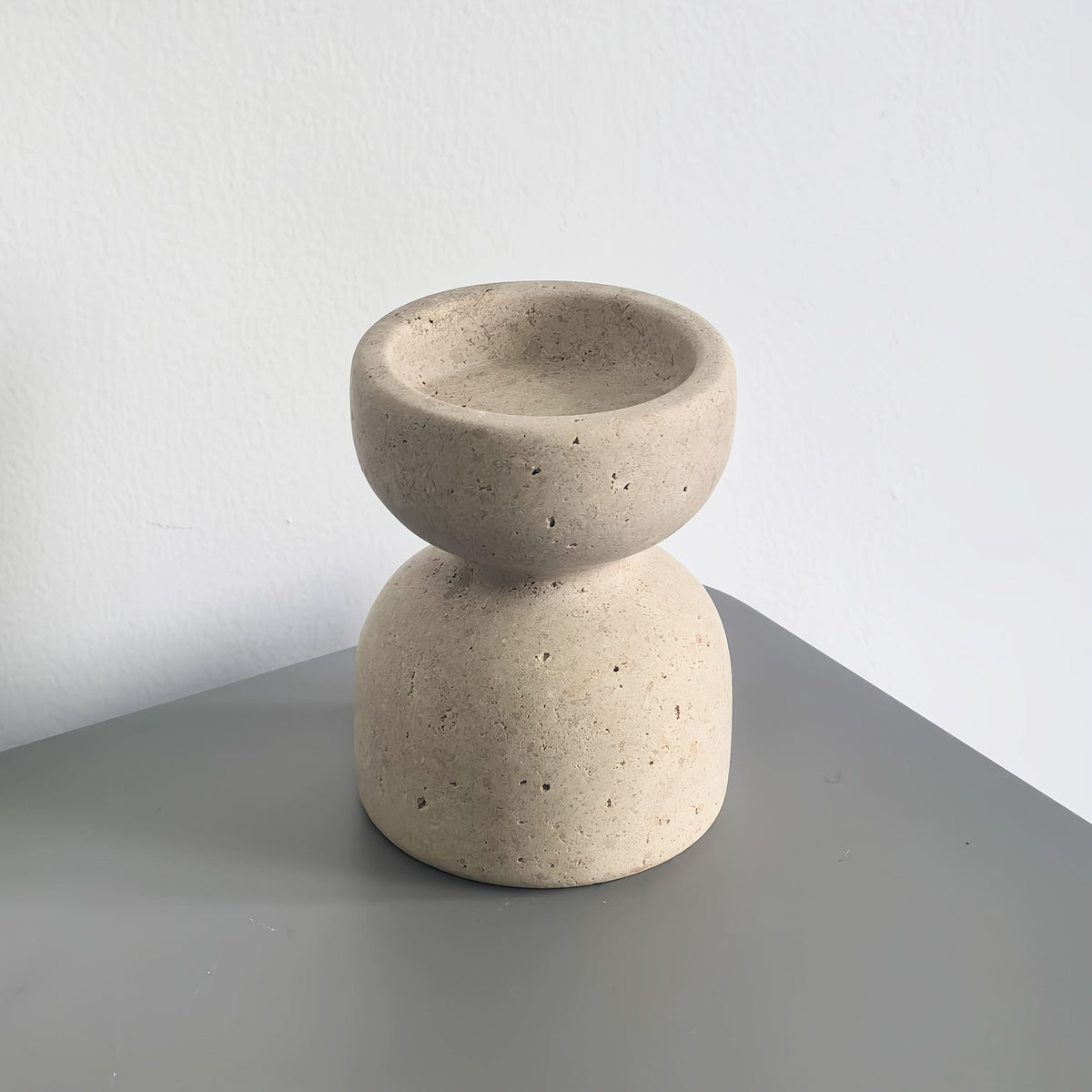 Natural Marble & Travertine Candle Holders | Small or Large