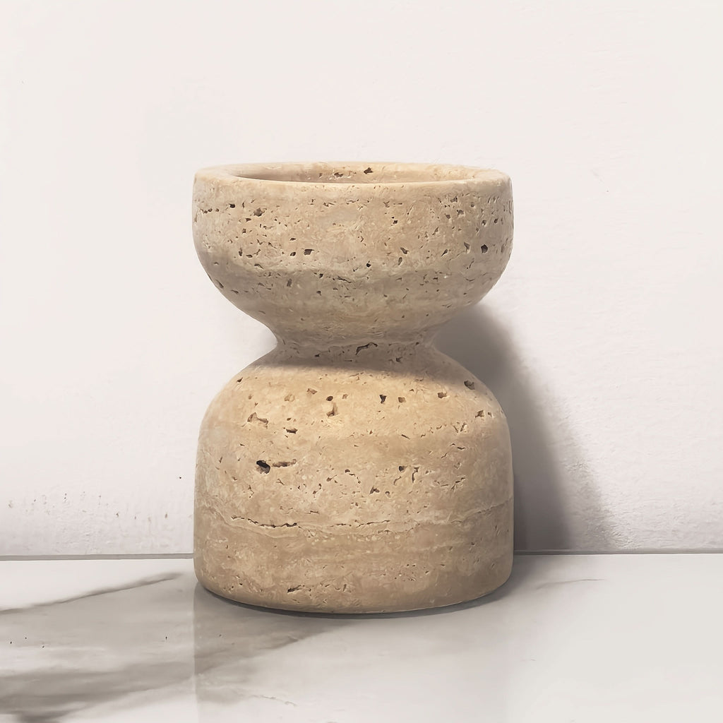 Natural Marble & Travertine Candle Holders | Small or Large