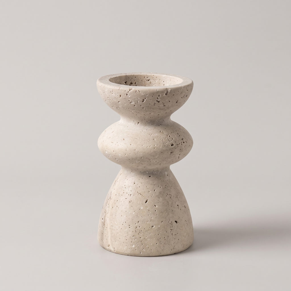 Natural Marble & Travertine Candle Holders | Small or Large