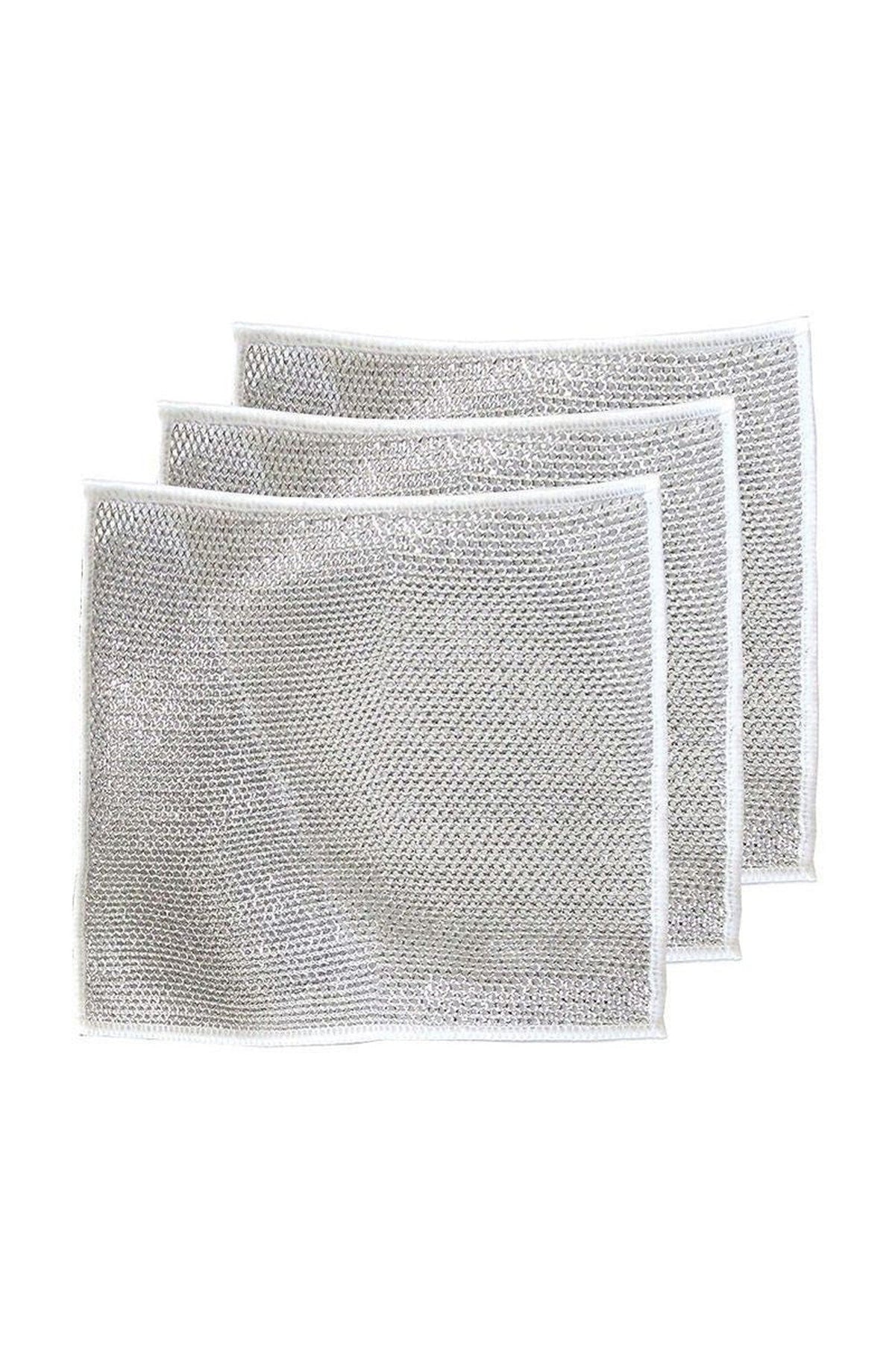 Non-Scratch Wire Dishcloth | Nylon Mesh Scrub Cloth That Rinses Clean and Dries Fast | For Dishes, Pots, Pans and Countertops