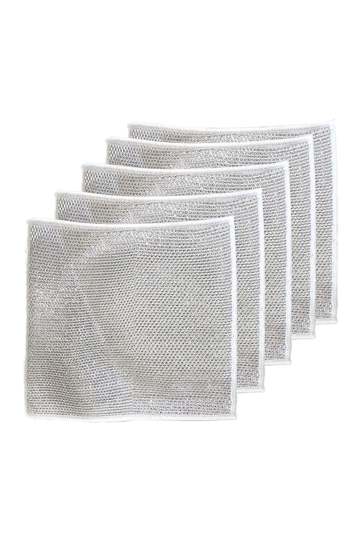 Non-Scratch Wire Dishcloth | Nylon Mesh Scrub Cloth That Rinses Clean and Dries Fast | For Dishes, Pots, Pans and Countertops
