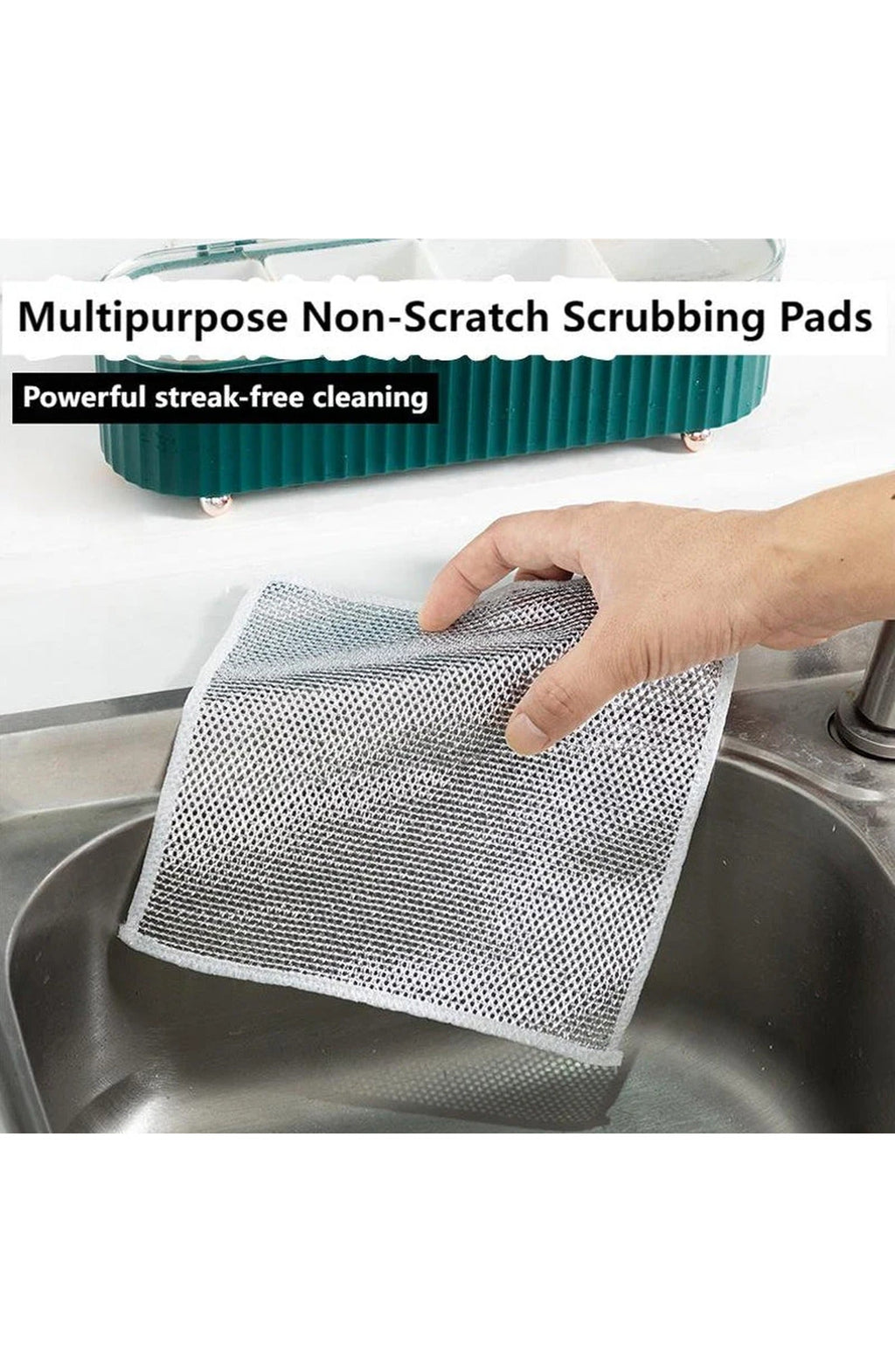 Non-Scratch Wire Dishcloth | Nylon Mesh Scrub Cloth That Rinses Clean and Dries Fast | For Dishes, Pots, Pans and Countertops