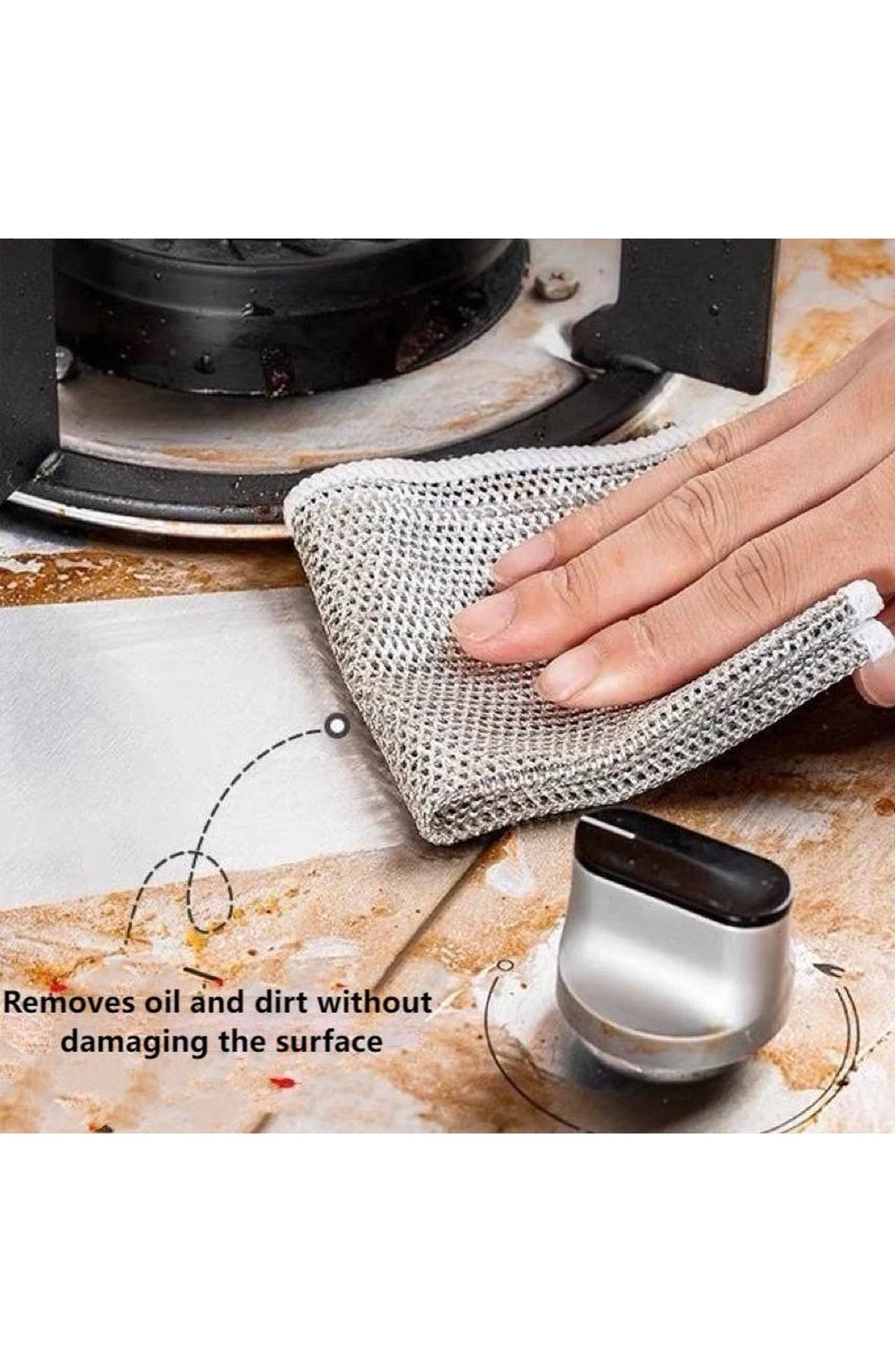 Non-Scratch Wire Dishcloth | Nylon Mesh Scrub Cloth That Rinses Clean and Dries Fast | For Dishes, Pots, Pans and Countertops