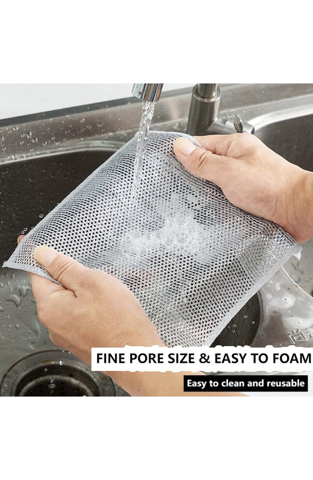 Non-Scratch Wire Dishcloth | Nylon Mesh Scrub Cloth That Rinses Clean and Dries Fast | For Dishes, Pots, Pans and Countertops