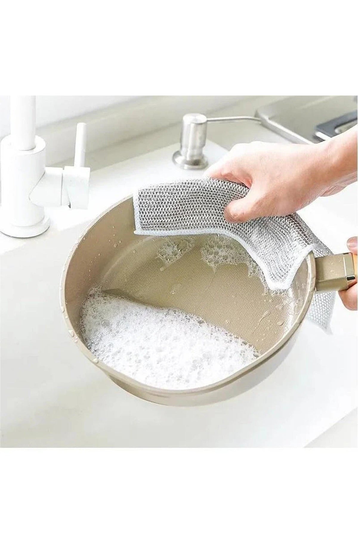 Non-Scratch Wire Dishcloth | Nylon Mesh Scrub Cloth That Rinses Clean and Dries Fast | For Dishes, Pots, Pans and Countertops
