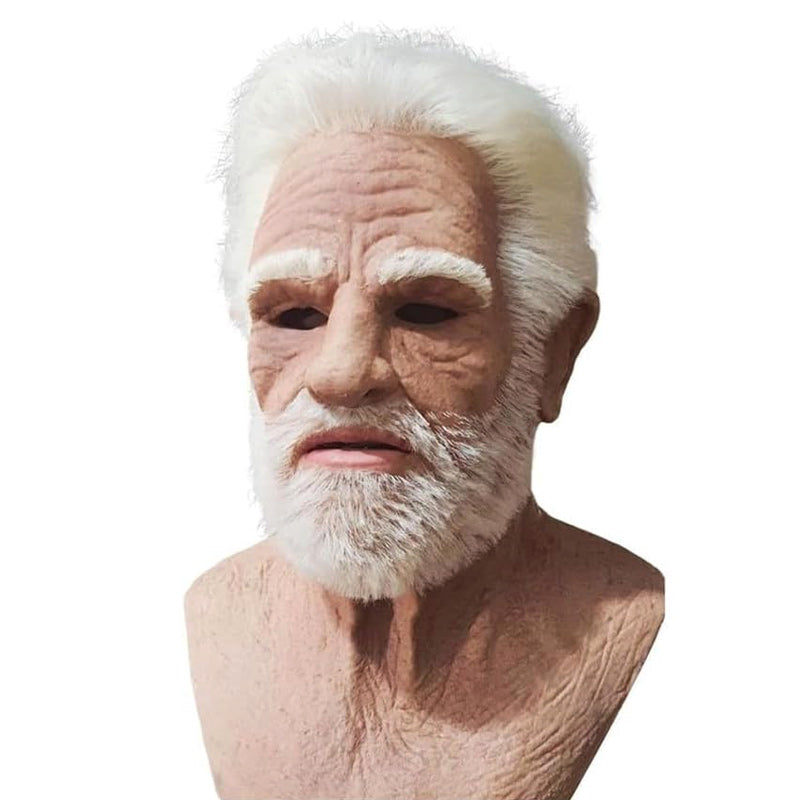 Old Man Halloween Mask, Full Face Latex Mask for Cosplay – 4 Styles