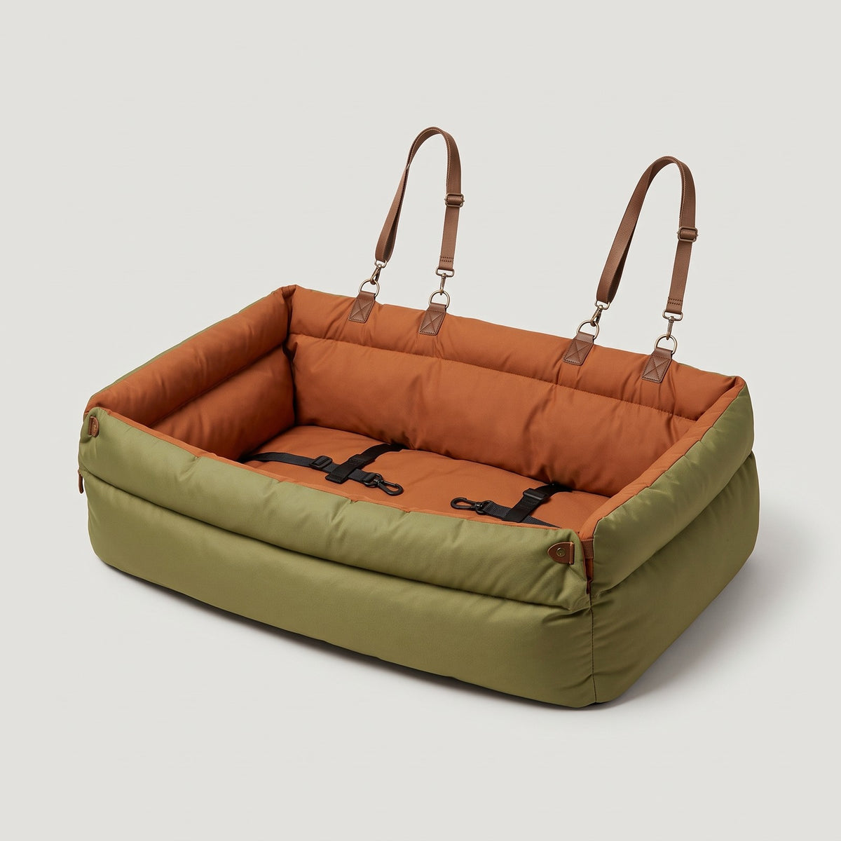 Padded Pet Travel Bed - Car Booster with Tether