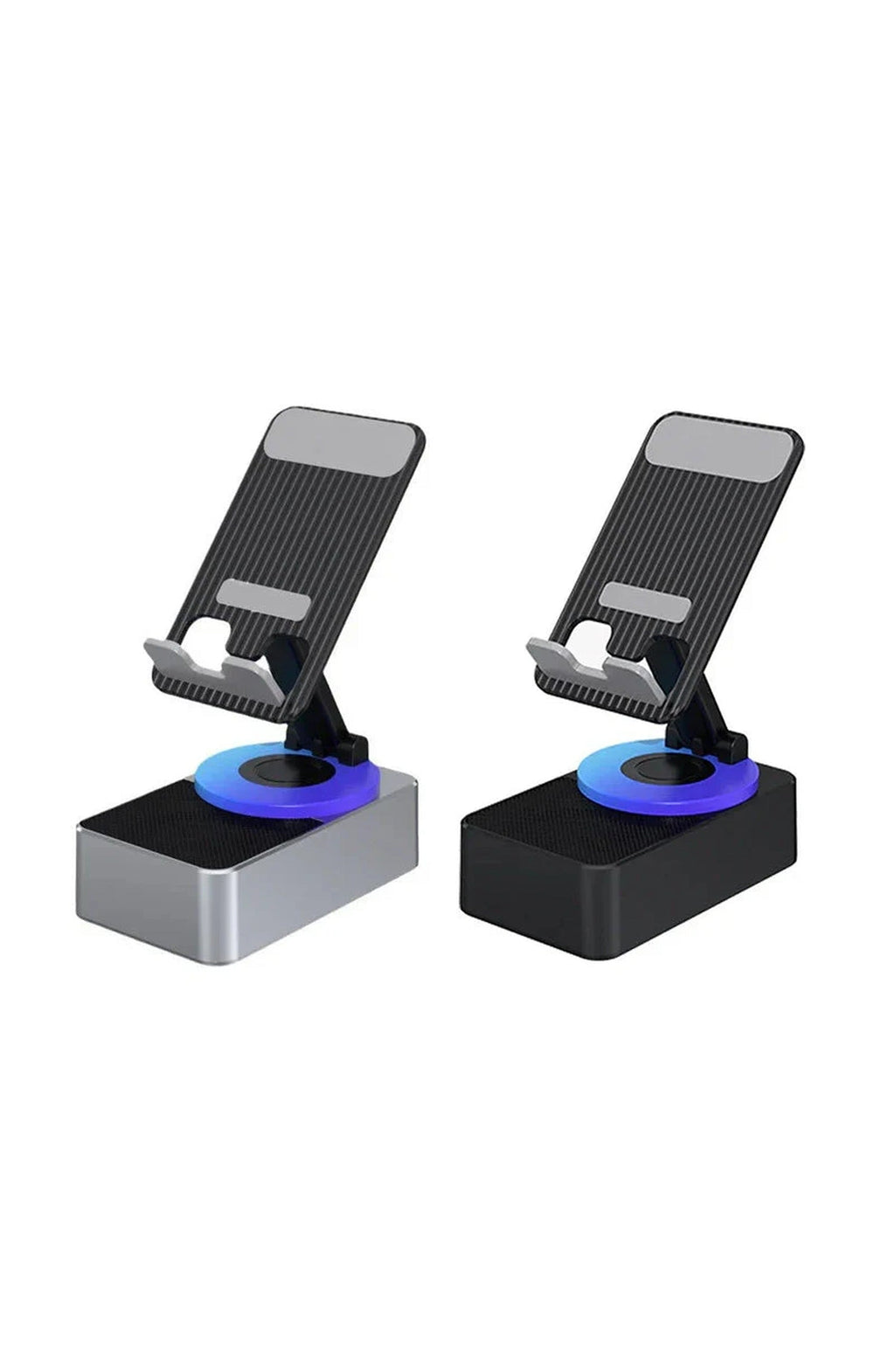 Phone Stand with Bluetooth 5.0 Speaker and Power Bank | 360 Degree Rotating Holder, 1200 mAh for About 5 Hours | Grey or Black