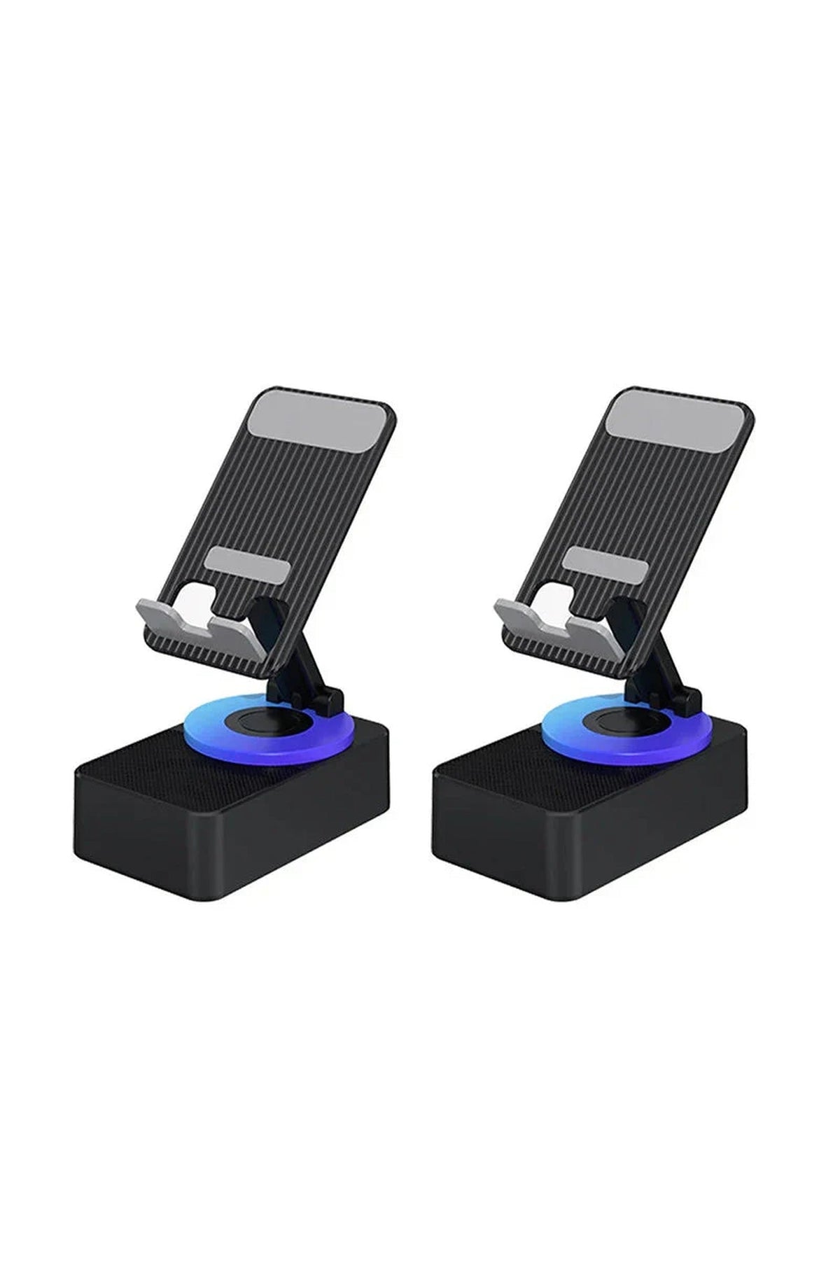 Phone Stand with Bluetooth 5.0 Speaker and Power Bank | 360 Degree Rotating Holder, 1200 mAh for About 5 Hours | Grey or Black