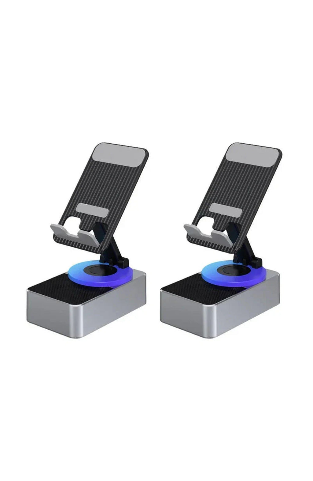 Phone Stand with Bluetooth 5.0 Speaker and Power Bank | 360 Degree Rotating Holder, 1200 mAh for About 5 Hours | Grey or Black