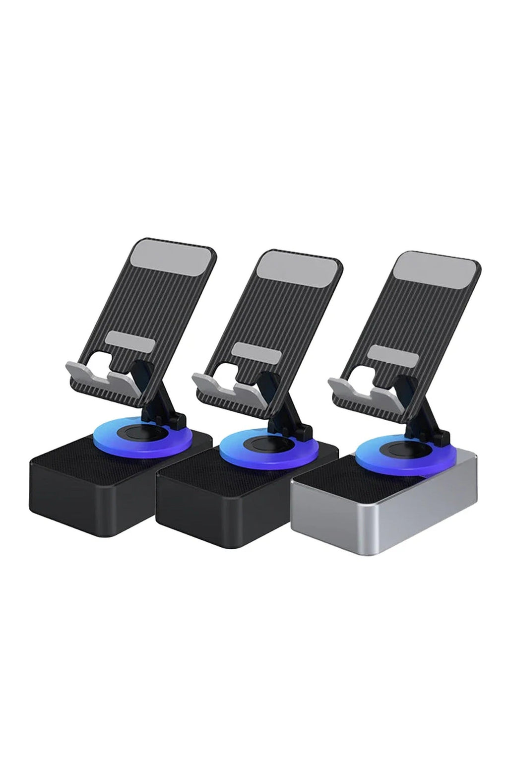 Phone Stand with Bluetooth 5.0 Speaker and Power Bank | 360 Degree Rotating Holder, 1200 mAh for About 5 Hours | Grey or Black