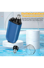 Portable Nose and Ear Hair Trimmer | Waterproof, One-Button Rotary Trimmer with Rounded Head and Protective Cap | Black or Blue