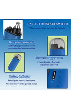 Portable Nose and Ear Hair Trimmer | Waterproof, One-Button Rotary Trimmer with Rounded Head and Protective Cap | Black or Blue