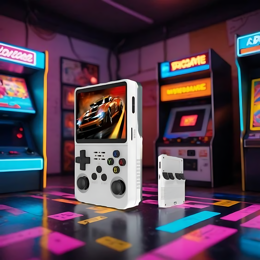 Portable Retro Handheld Gaming Console 3.5in HD Display – White