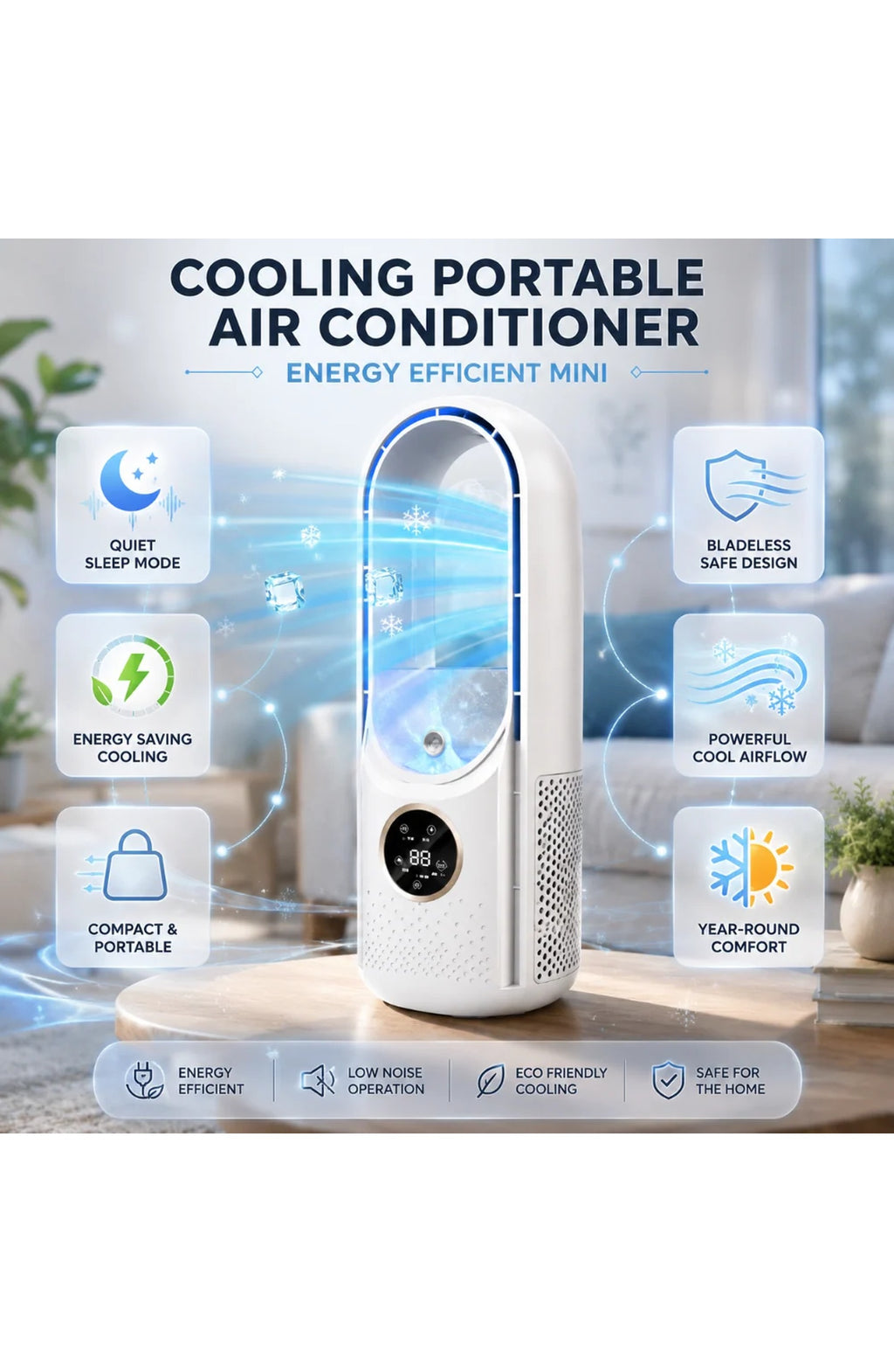 Portable AC Unit, Mini Bladeless Air Conditioner - view 2
