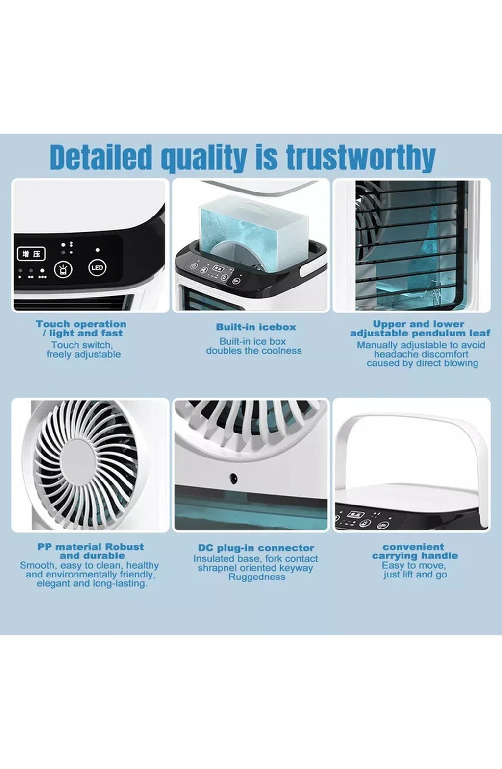 USB Powered Mini Air Conditioner with Fan Speeds - view 3