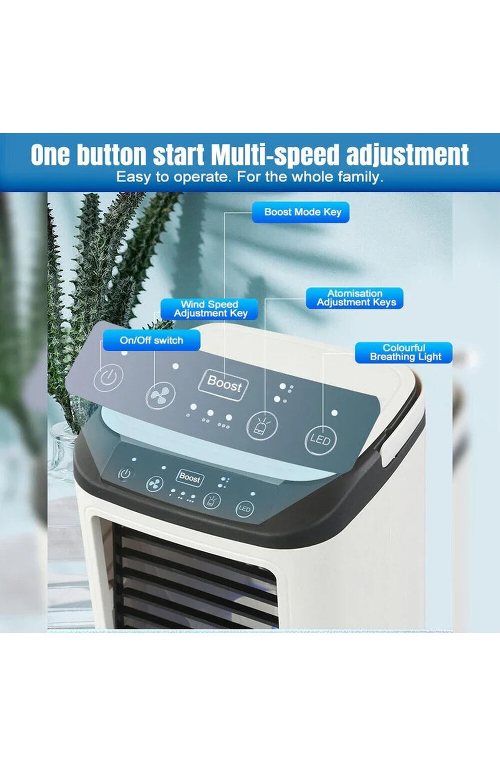 USB Powered Mini Air Conditioner with Fan Speeds - view 4