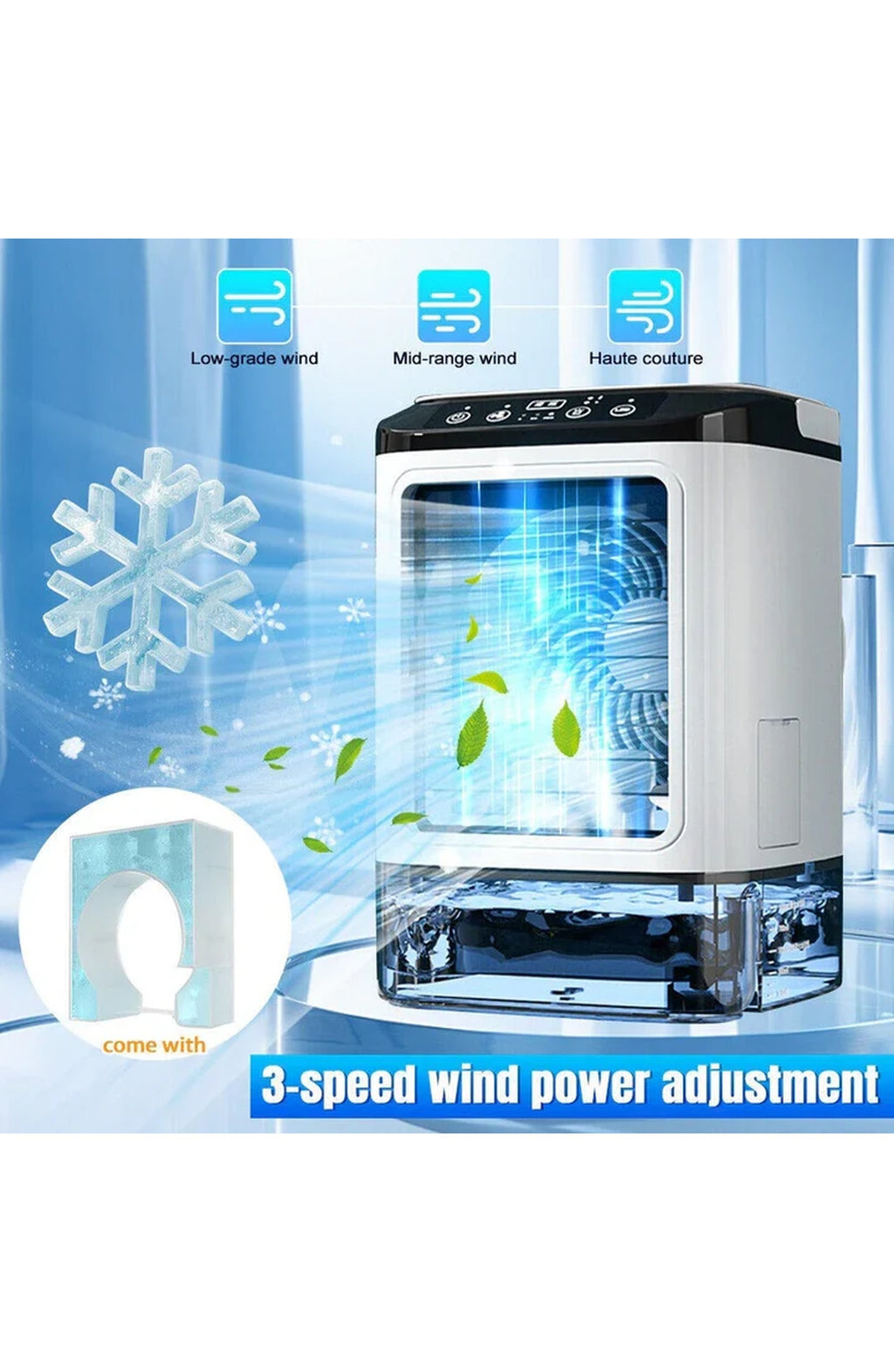 USB Powered Mini Air Conditioner with Fan Speeds - view 6