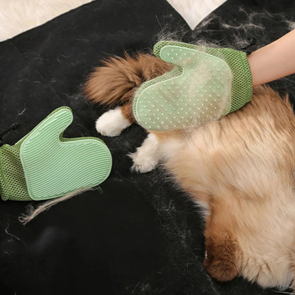 2-in-1 Cat Grooming Glove – Deshedding & Massage Brush