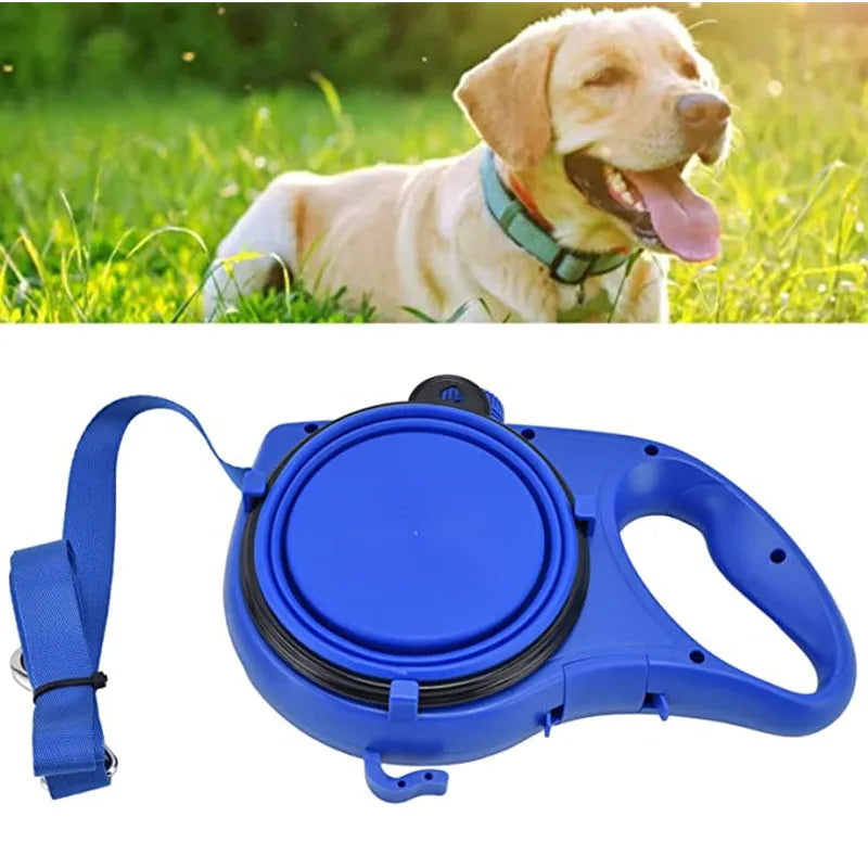4-in-1 Dog Leash with Water Bottle, Bowl & Bag Dispenser
