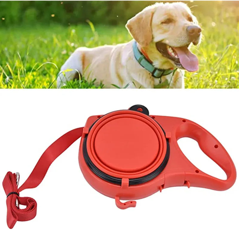 4-in-1 Dog Leash with Water Bottle, Bowl & Bag Dispenser