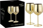 Stainless Steel Wine Glasses, Gold Shatterproof Metal Wine Cups – 500 ml