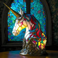 Stained Glass Style Animal Table Lamp - Resin LED Accent Light