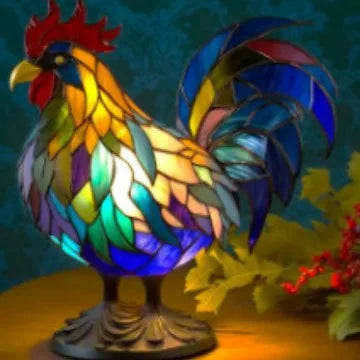 Stained Glass Style Animal Table Lamp - Resin LED Accent Light
