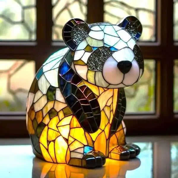 Stained Glass Style Animal Table Lamp - Resin LED Accent Light