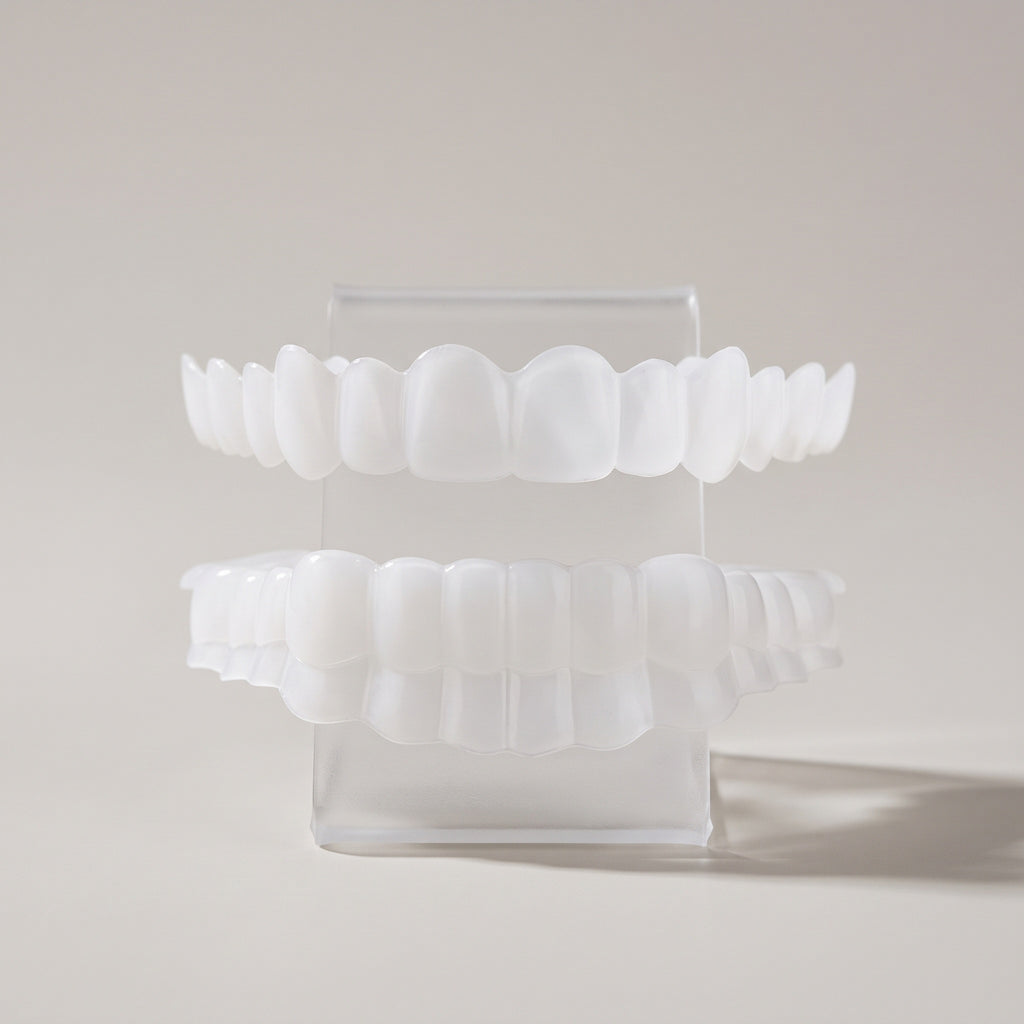 Cosmetic Teeth Cover, Upper and Lower Smile Veneer Set for Photos