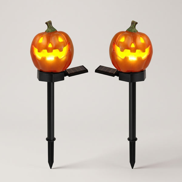Pumpkin Decor Pathway Lights - Solar Jack-o-Lantern Stakes