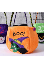 Pumpkin Halloween Treat Bag for Kids | 9.8 x 5.1 In Brushed Cloth with Adjustable Strap and Strong Seams | 4 Colors, Reusable
