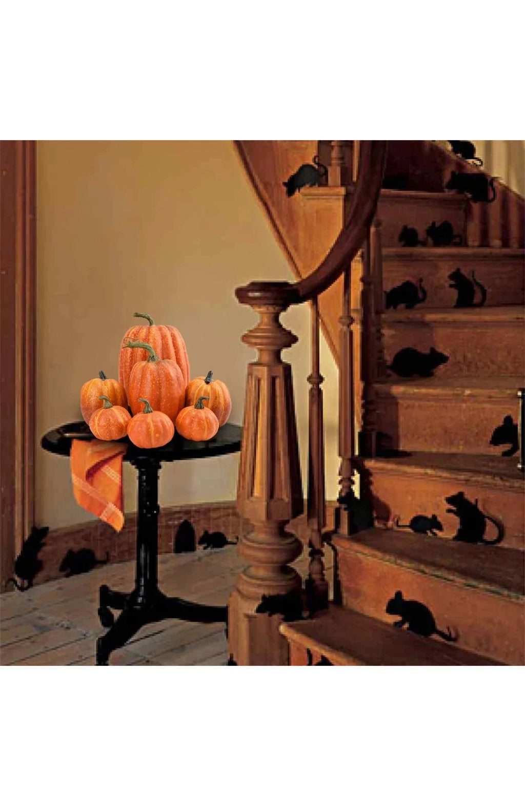 Realistic Fake Pumpkins, Set of 7 | Dense Foam with Plastic Stems and Smooth Paintable Finish | Decor for Fall and Halloween