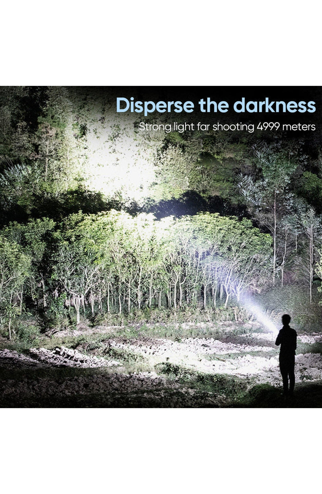 Rechargeable Tactical LED Flashlight | Aluminum Body, 3 Modes: High, Low, Strobe, Water and Dust Resistant | For Camping or Hiking
