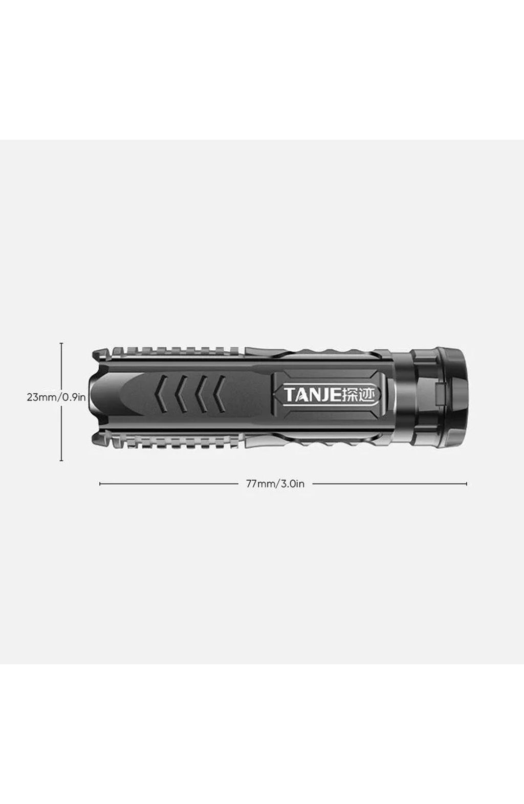 Rechargeable Tactical LED Flashlight | Aluminum Body, 3 Modes: High, Low, Strobe, Water and Dust Resistant | For Camping or Hiking