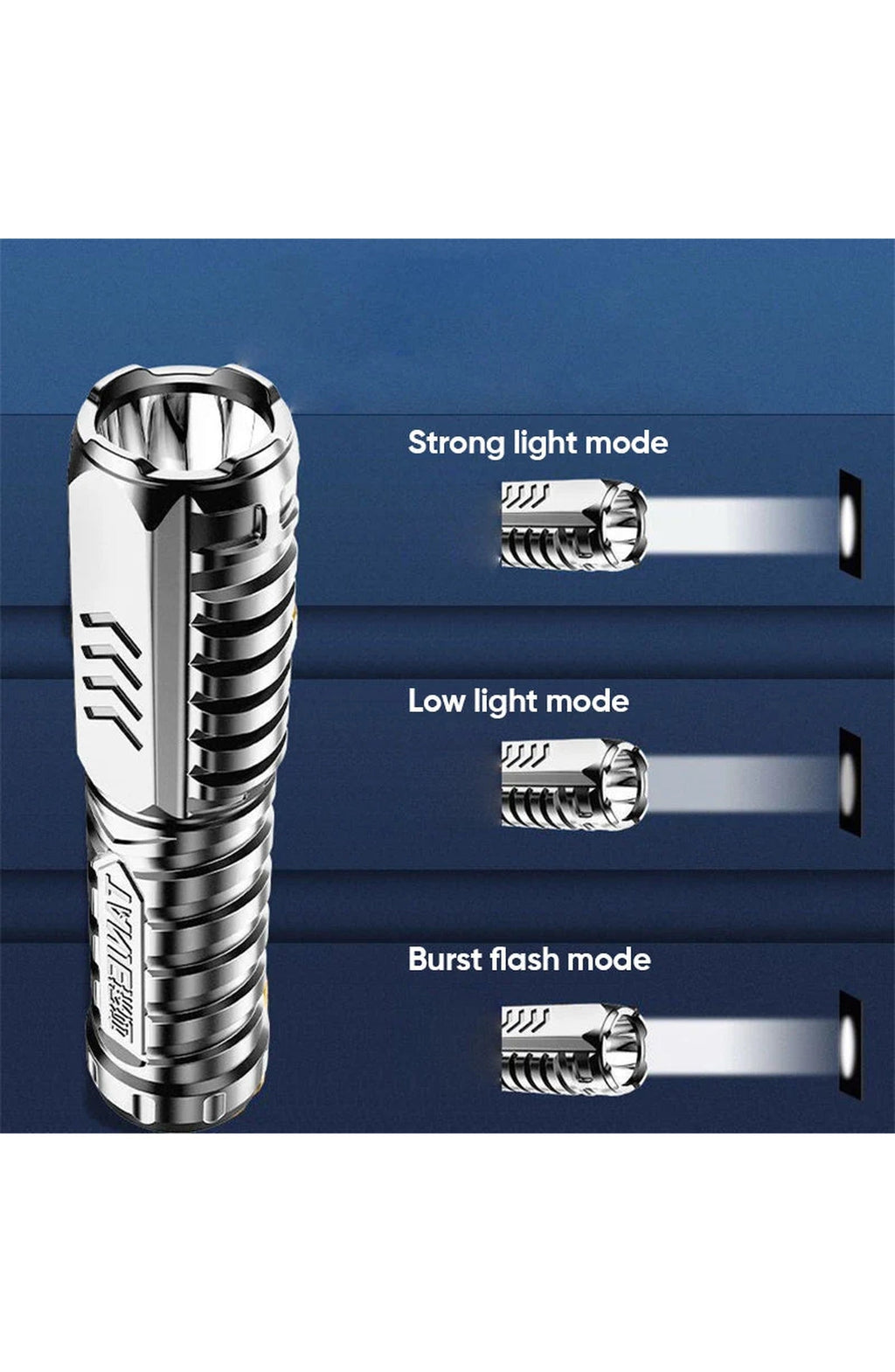 Rechargeable Tactical LED Flashlight | Aluminum Body, 3 Modes: High, Low, Strobe, Water and Dust Resistant | For Camping or Hiking