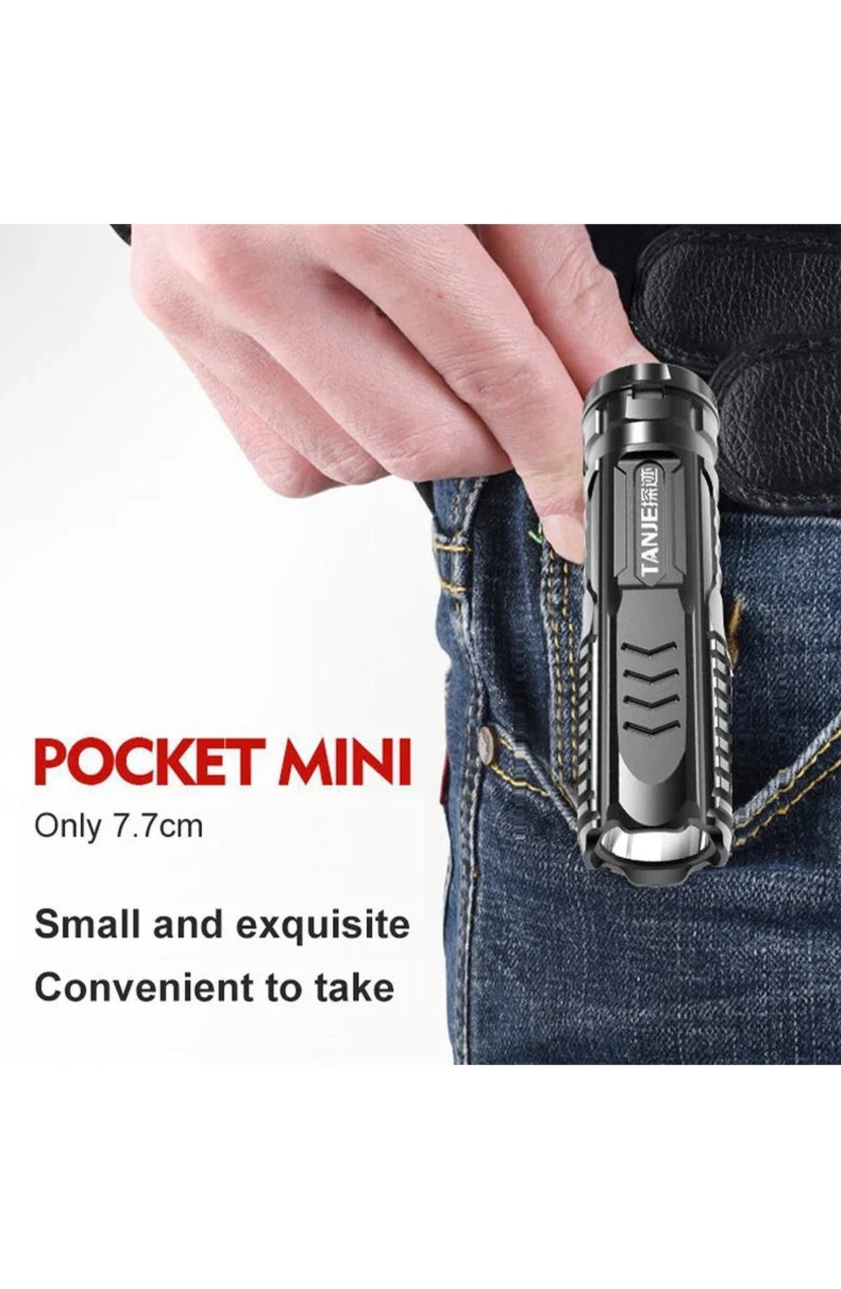 Rechargeable Tactical LED Flashlight | Aluminum Body, 3 Modes: High, Low, Strobe, Water and Dust Resistant | For Camping or Hiking