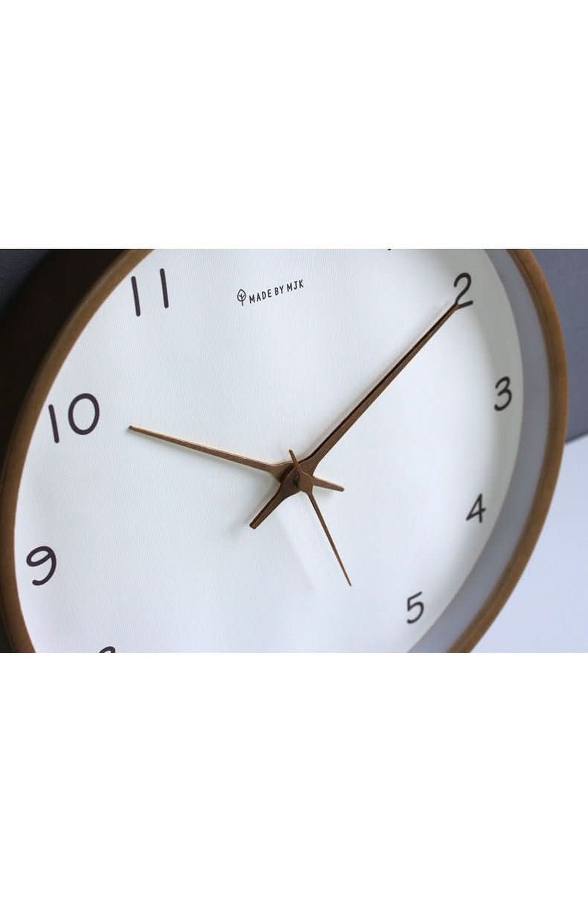 Silent Solid Wood Analog Wall Clock | Quiet Non-Ticking Movement, Battery Operated | For Bedroom or Office | Cream or Brown