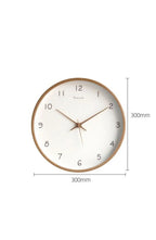 Silent Solid Wood Analog Wall Clock | Quiet Non-Ticking Movement, Battery Operated | For Bedroom or Office | Cream or Brown