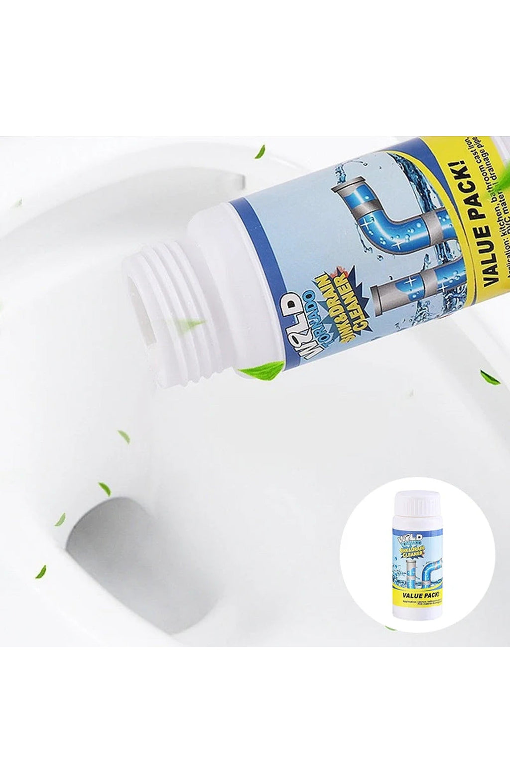 Sink and Drain Cleaner Powder | Foaming Formula Dissolves Grease, Hair, Paper and Soap Build-Up in Kitchen and Bathroom Drains