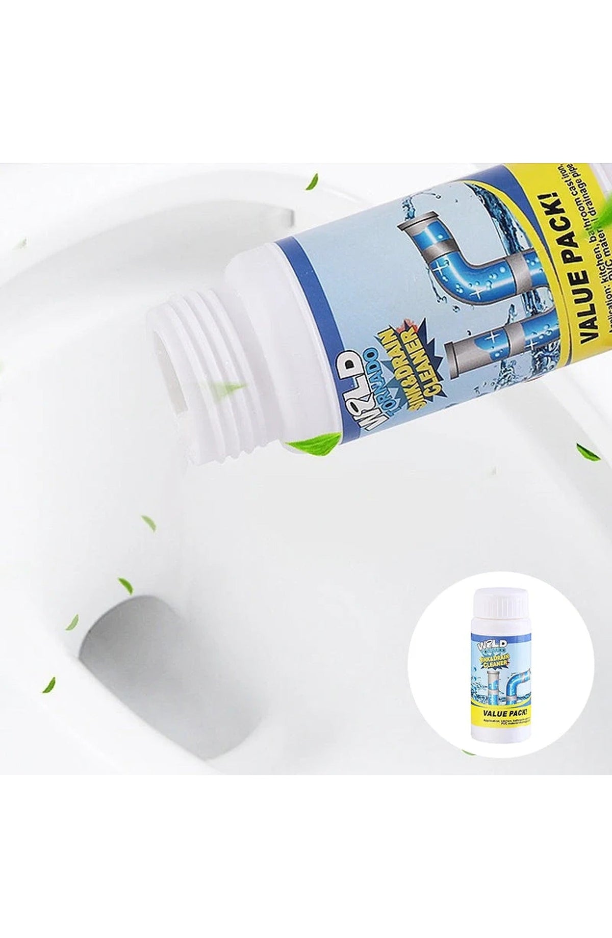 Sink and Drain Cleaner Powder | Foaming Formula Dissolves Grease, Hair, Paper and Soap Build-Up in Kitchen and Bathroom Drains