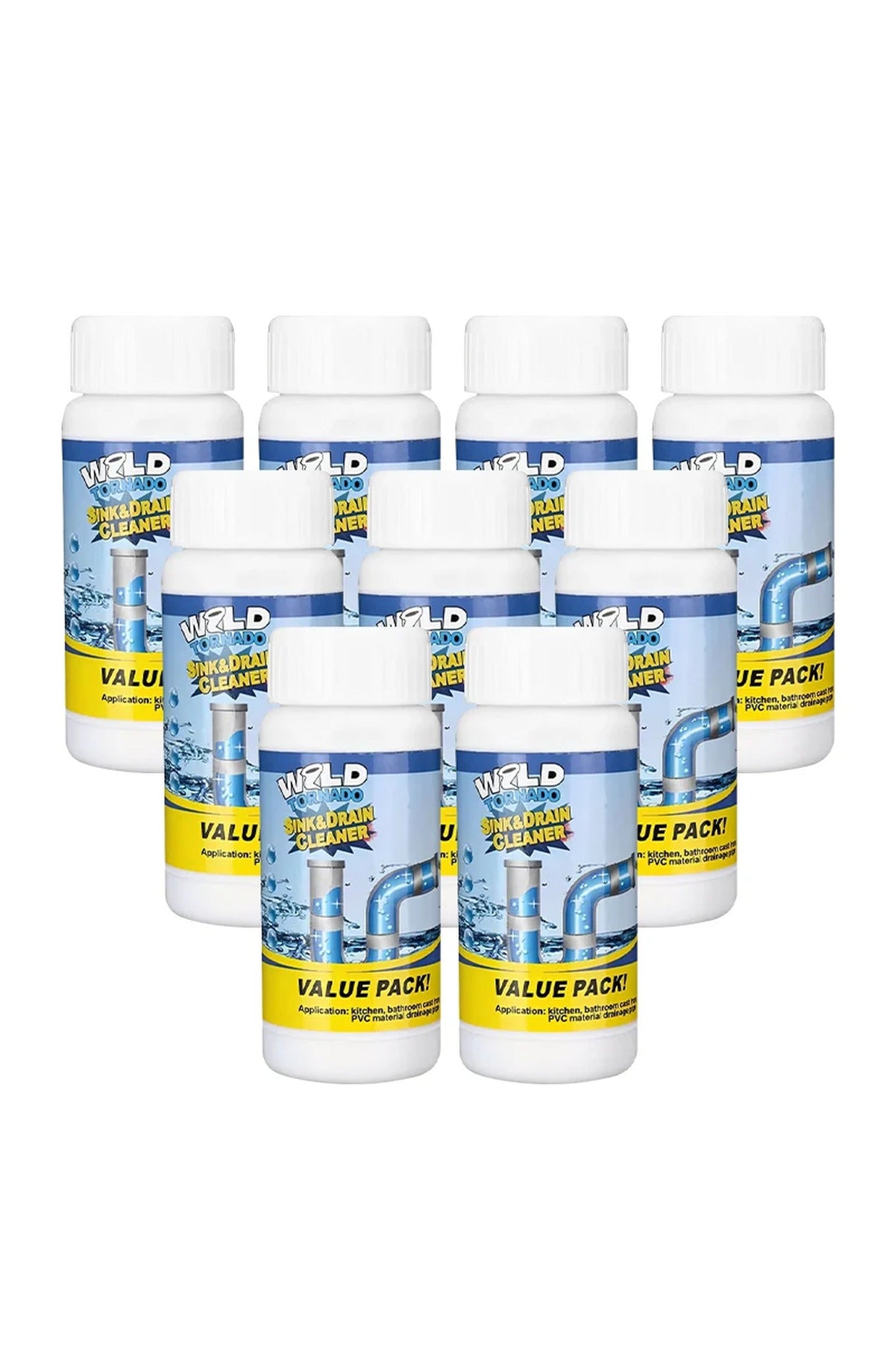 Sink and Drain Cleaner Powder | Foaming Formula Dissolves Grease, Hair, Paper and Soap Build-Up in Kitchen and Bathroom Drains